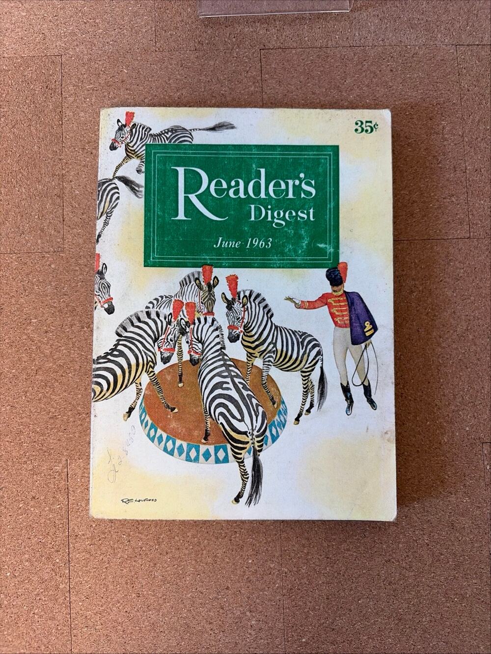 Reader’s Digest Magazine June 1963 Vintage Zebra Circus Cover